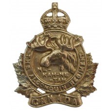 Canadian The Algonquin Regiment Cap Badge - King's Crown