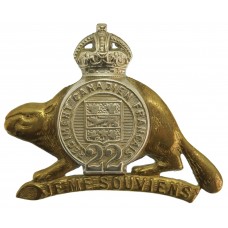Canadian Royal 22nd Regiment Cap Badge  - King's Crown