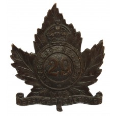 Canadian 29th Waterloo Regiment Cap Badge - King's Crown