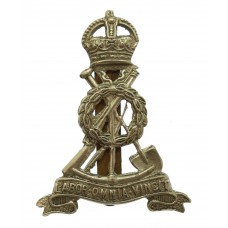 Royal Pioneer Corps (Armoured Units) White Metal Cap Badge 