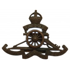 Royal Artillery Officer's Service Dress Cap Badge - King's Crown