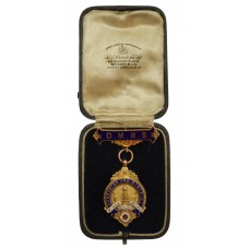Doncaster and District Mines Rescue Brigade D.M.R.S. 9ct Gold Fob Medal in Box - C.E. Wagstaff