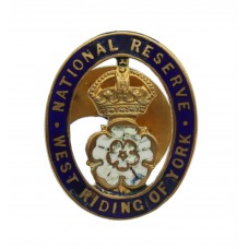 WW1 National Reserve West Riding of York Enamelled Lapel Badge