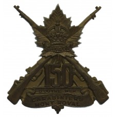 Canadian 150th Infantry Battalion (Carabiniers Mont Royal) WW1 C.E.F. Cap Badge