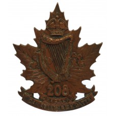 Canadian 208th Infantry Battalion (Canadian Irish) WW1 C.E.F. Cap Badge