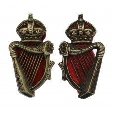 Pair of Royal Ulster Constabulary (R.U.C.) Collar Badges - King's Crown (9 Strings)