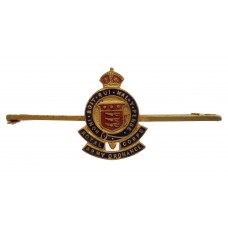 Royal Army Ordinance Corps (R.A.O.C.) Brass & Enamel Sweetheart Brooch/Tie Pin - King's Crown