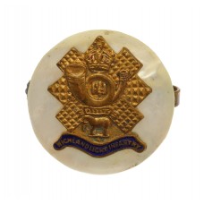 Highland Light Infantry (H.L.I.) Mother of Pearl Sweetheart Brooch - King's Crown