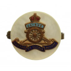 Royal Artillery Mother of Pearl Sweetheart Brooch - King's Crown