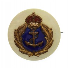 Royal Navy Mother of Pearl Sweetheart Brooch - King's Crown