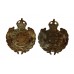 Pair of Northamptonshire Regiment Collar Badges - King's Crown