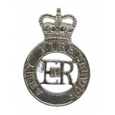 Army Fire Service Anodised (Staybrite) Cap Badge - Queen's Crown