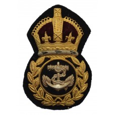Royal Navy Chief Petty Officer's Gilt Metal Economy Cap Badge 