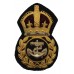 Royal Navy Chief Petty Officer's Gilt Metal Economy Cap Badge 