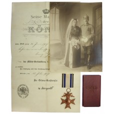 German WW1 Bavarian Military Merit Cross, 3rd Class with Certificate