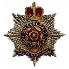 Royal Hampshire Regiment Officer's Cap Badge - Queen's Crown