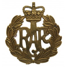 Royal Air Force (R.A.F.) Brass Cap Badge - Queen's Crown