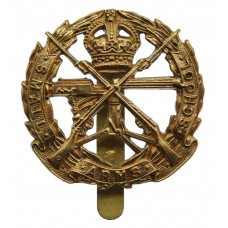 Small Arms School Brass Cap Badge - King's Crown