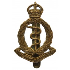 Royal Army Medical Corps (R.A.M.C.) Brass Cap Badge - King's Crown