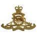 Royal Artillery Officer's Dress Gilt Cap Badge - Queen's Crown