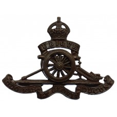 Royal Artillery Officer's Service Dress Cap Badge - King's Crown