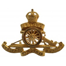 Royal Artillery Officer's Gilt Cap Badge - King's Crown
