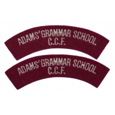 Pair of Adams' Grammar School C.C.F. Cloth Shoulder Titles