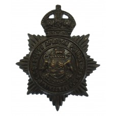 South African Police Blackened Brass Cap Badge - King's Crown