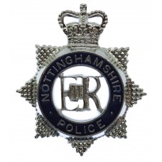 Nottinghamshire Police Enamelled Star Cap Badge - Queen's Crown