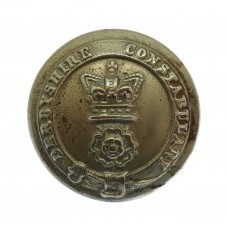 Victorian Derbyshire Constabulary White Metal Button (23mm)