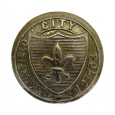 Wakefield City Police White Metal Coat of Arms Button (24mm)