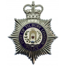 Port of Tilbury London Police Enamelled Helmet Plate - Queen's Crown 