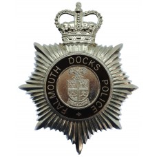 Falmouth Docks Police Enamelled Helmet Plate - Queen's Crown