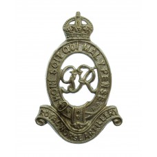 George VI Royal Horse Artillery (R.H.A.) White Metal Cap Badge