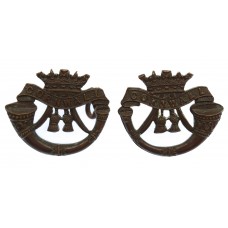 Pair of Duke of Cornwall's Light Infantry Officer's Service Dress Collar Badges