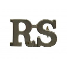 Royal Scots (R.S.) White Metal Shoulder Title