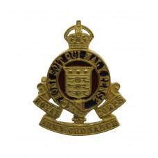 Royal Army Ordnance Corps (R.A.O.C.) Officer's Gilt & Enamel Collar Badge - King's Crown