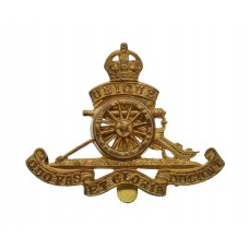 Royal Artillery Officer's Gilt Beret Badge - King's Crown