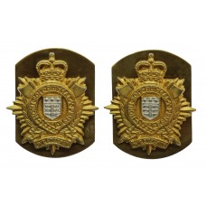Pair of Royal Logistic Corps (R.L.C.) Bi-metal Collar Badges