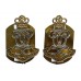 Pair of Queen's Own Hussars Anodised (Staybrite) Collar Badges