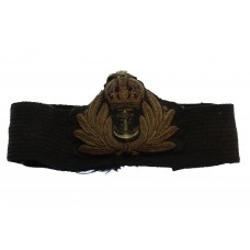 Royal Navy Officer's Bullion Cap Badge & Band - King's Crown