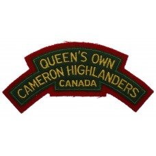 Queen's Own Cameron Highlanders of Canada Cloth Shoulder Title