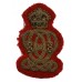 7th Queen's Own Hussars NCO's Bullion Arm Badge - King's Crown