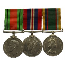 WW2 Defence Medal, War Medal and EIIR Cadet Forces Medal Group of