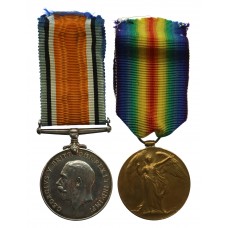 WW1 British War & Victory Medal Pair - Pte. R. Burton, Welsh 