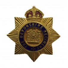 Devonshire Regiment Enamelled Sweetheart Brooch - King's Crown