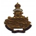 WW1 Royal Artillery Brass & Enamel Sweetheart Brooch - King's Crown