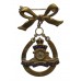 Royal Artillery Brass & Enamel Bow Suspension Sweetheart Brooch - King's Crown