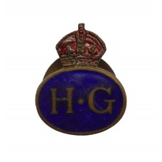 WW2 Home Guard (H.G.) Enamelled Lapel Badge - King's Crown