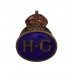 WW2 Home Guard (H.G.) Enamelled Lapel Badge - King's Crown